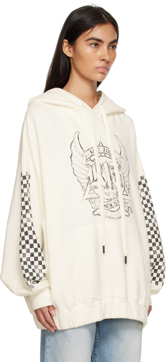 R13 White Jumbo Skate Hoodie R13