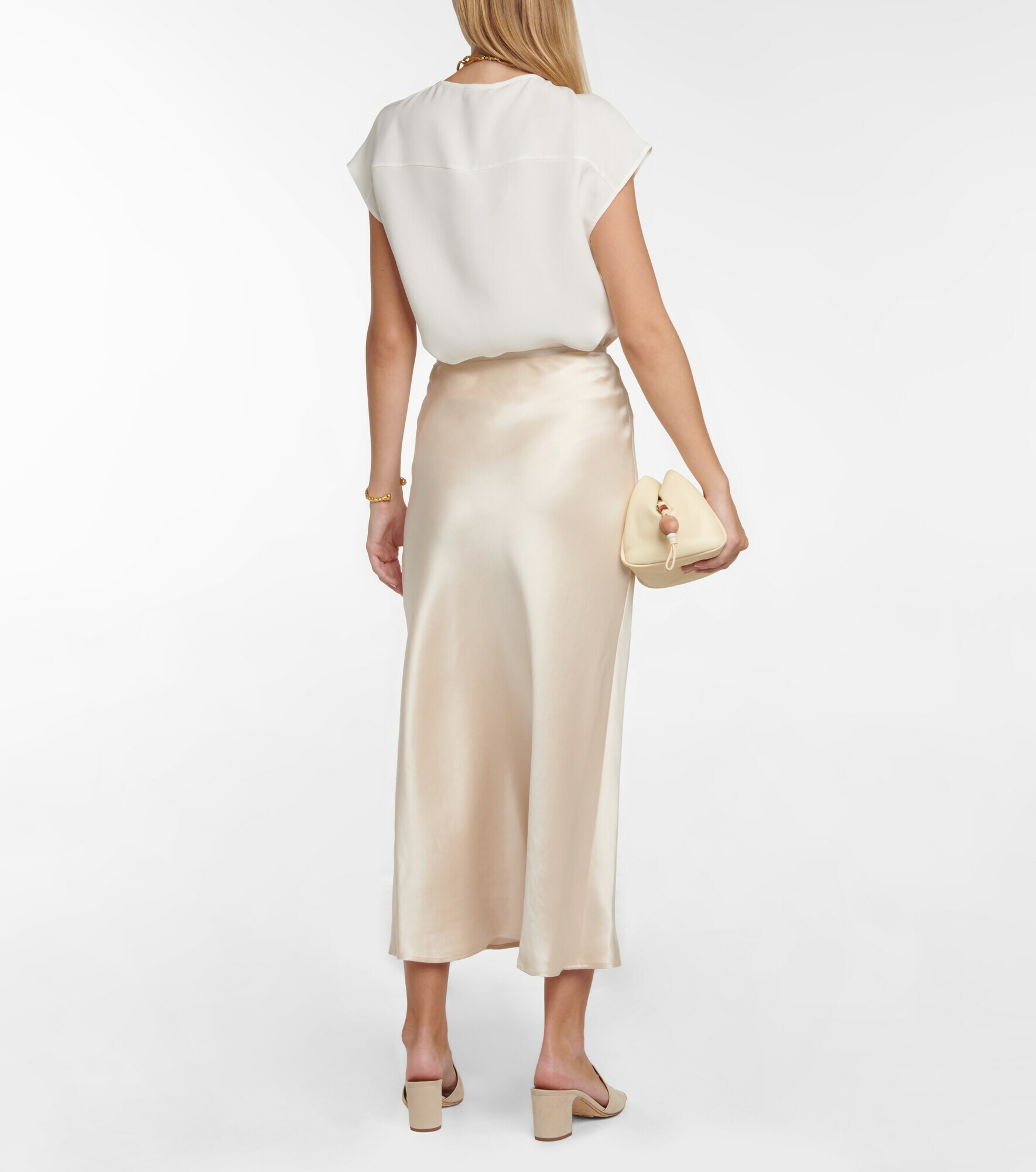 Loro Piana - Simona silk satin midi skirt Loro Piana