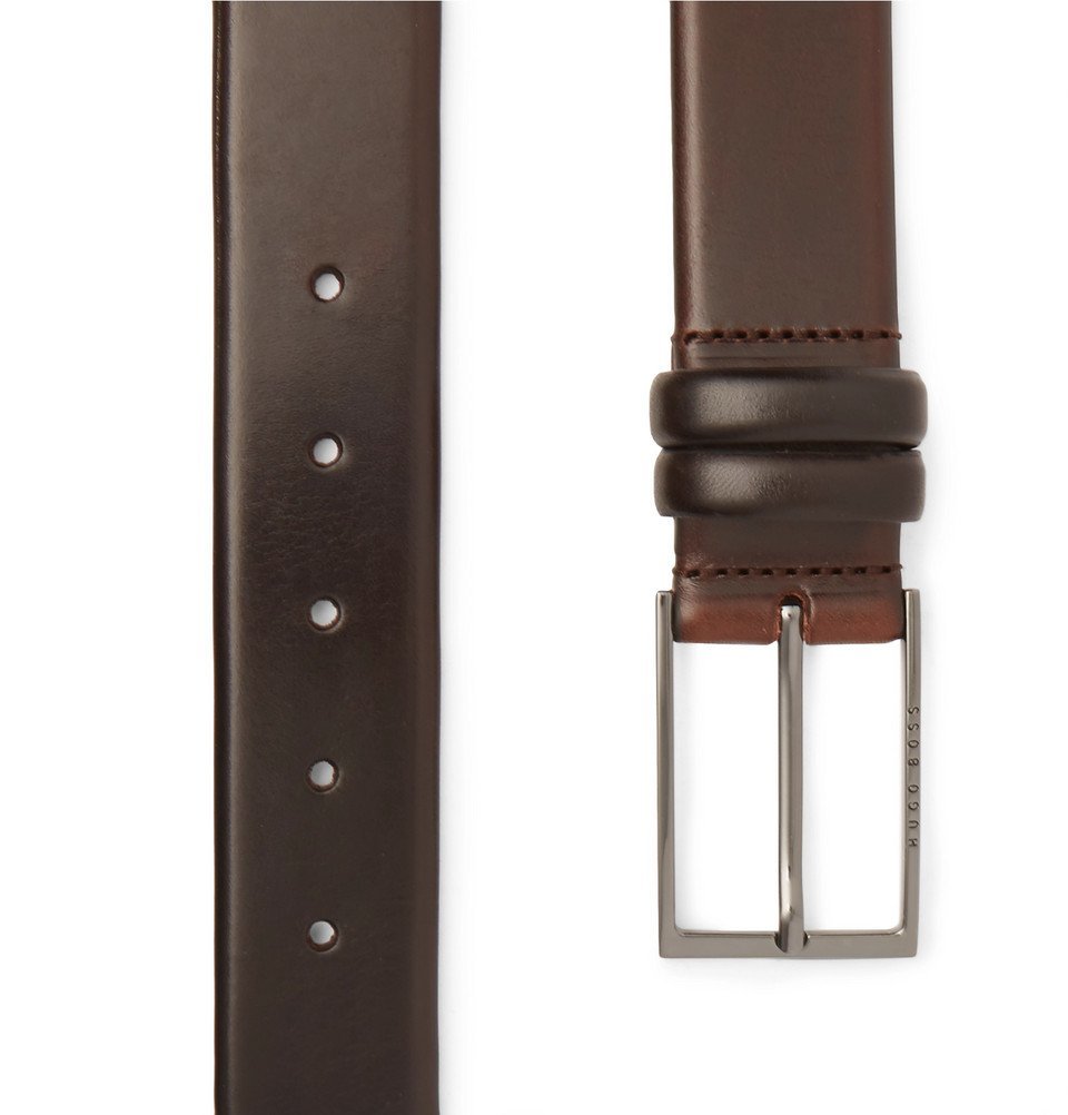 Hugo Boss - 3.5cm Brown Carmello Leather Belt - Men - Brown Hugo Boss