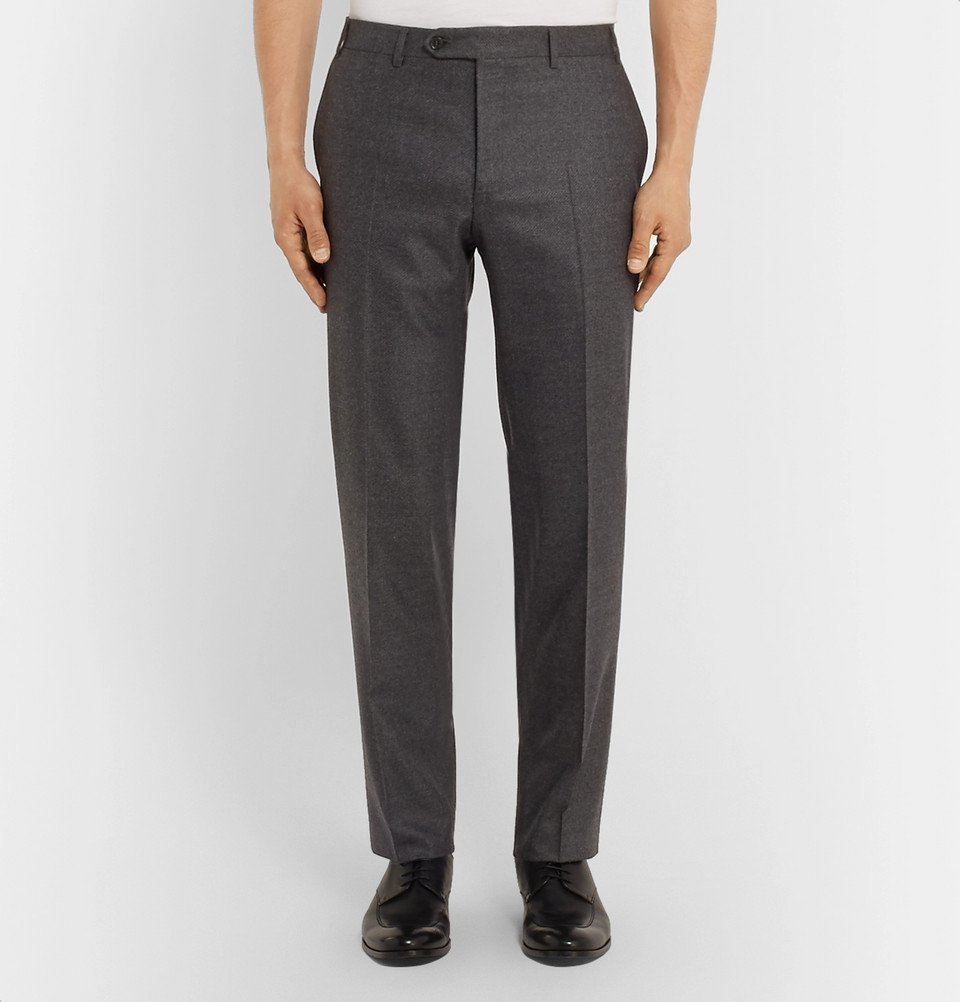 Dark-Grey Stretch-Wool Trousers 