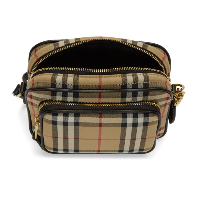 Burberry Beige Small Check Camera Bag Burberry
