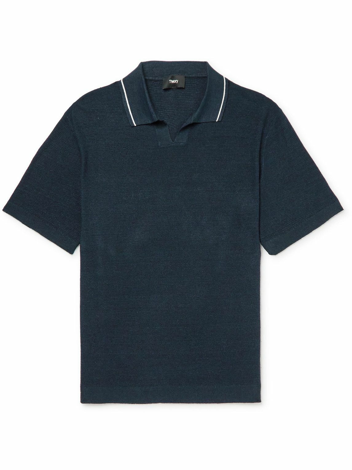Theory - Linen-Blend Polo Shirt - Black Theory