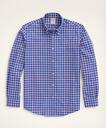 Brooks Brothers Men's Stretch Madison Relaxed-Fit Sport Shirt, Non-Iron Check | Dark Blue