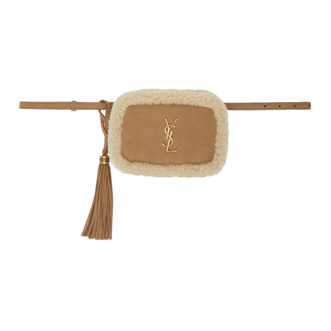 ysl shearling belt bag