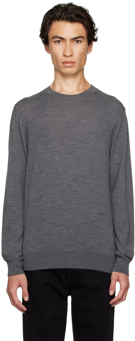 Photo: Lanvin Gray Embroidered Sweater