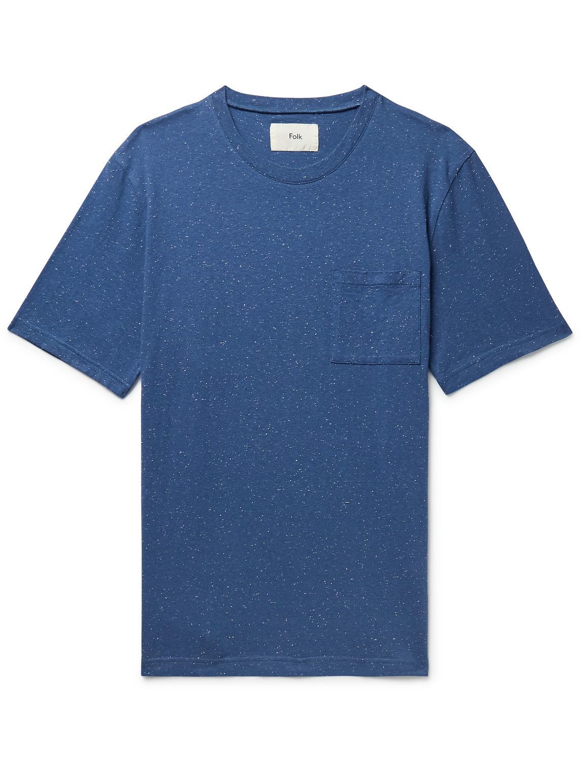 Folk - Assembly Nep Organic Cotton-Blend Jersey T-Shirt - Blue Folk