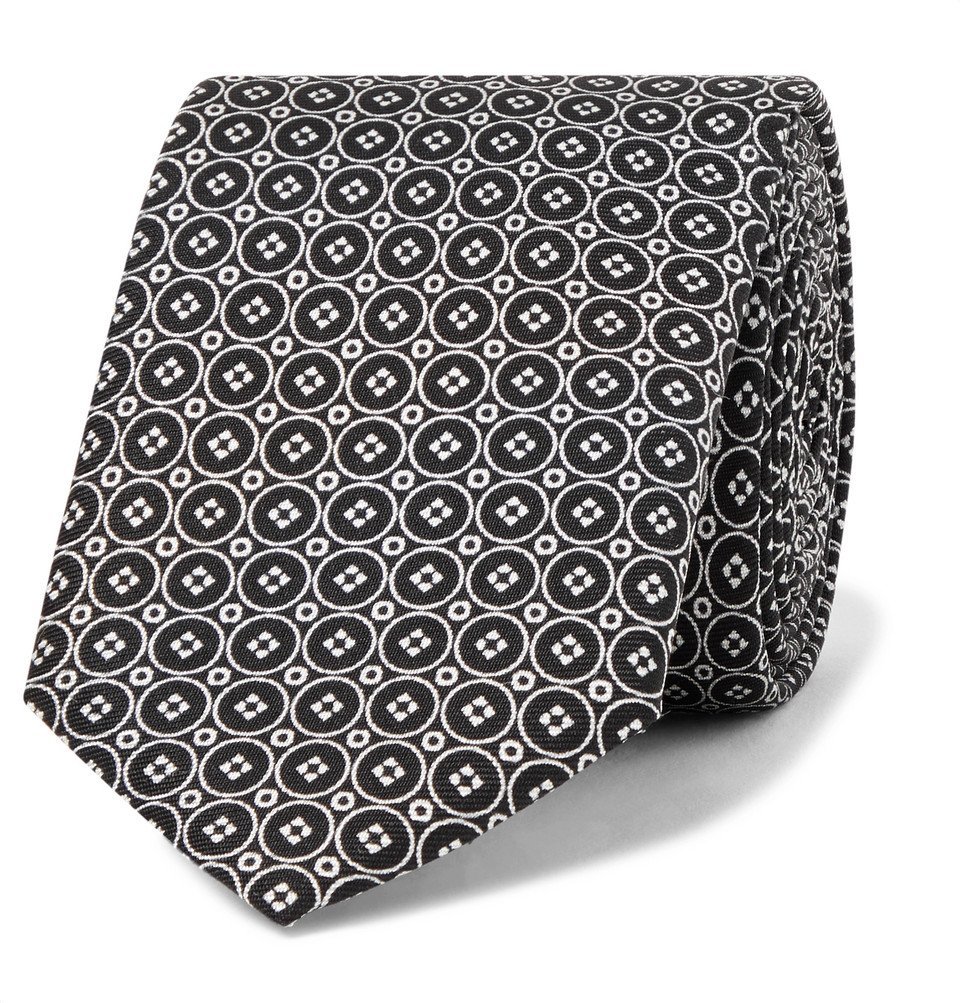 Dolce & Gabbana Black Patterned Silk Adjustable Women Tied Necktie Tie main image 1