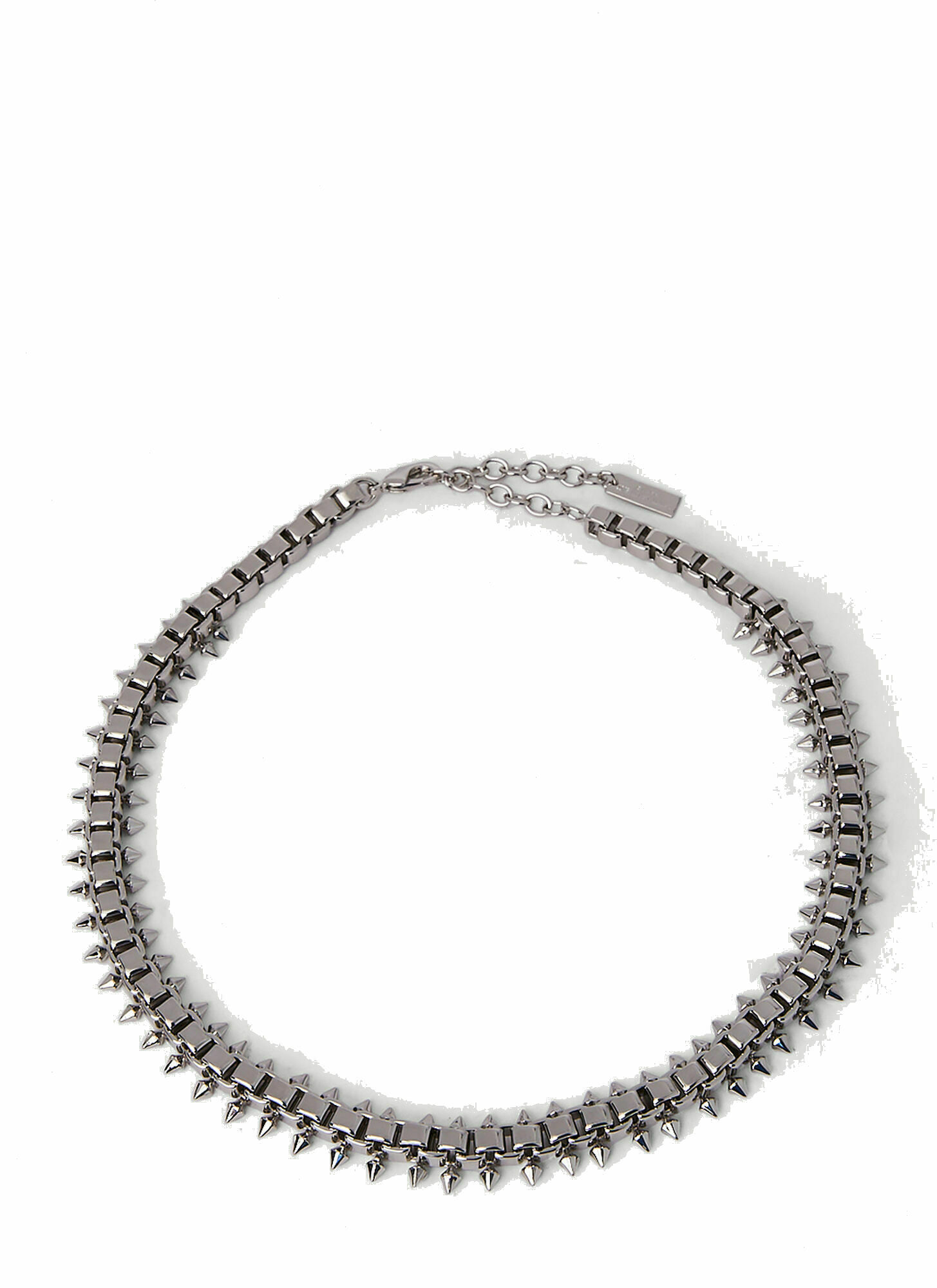 Squares and Spikes Necklace in Silver Saint Laurent
