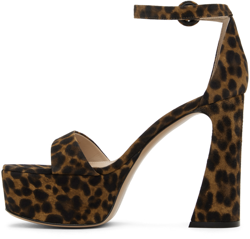 Gianvito Rossi Brown Leopard Print Heeled Sandals Gianvito Rossi