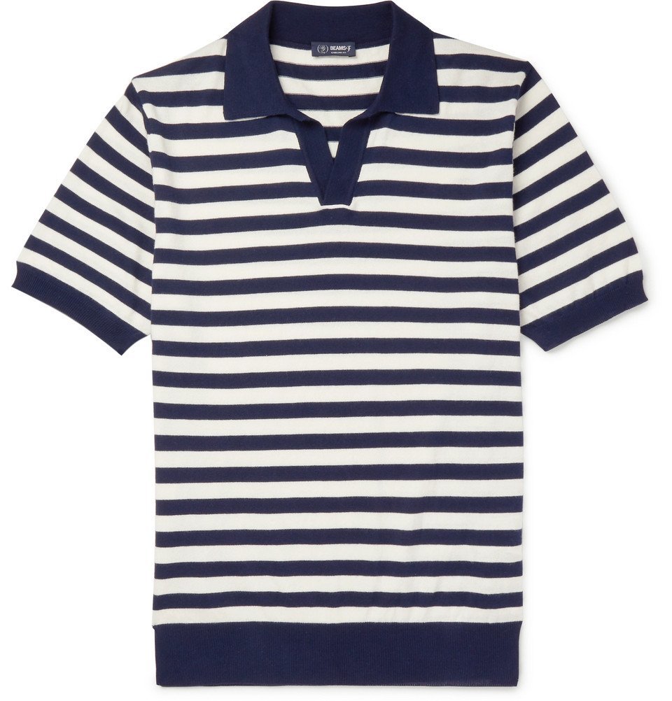 knitted cotton polo shirt