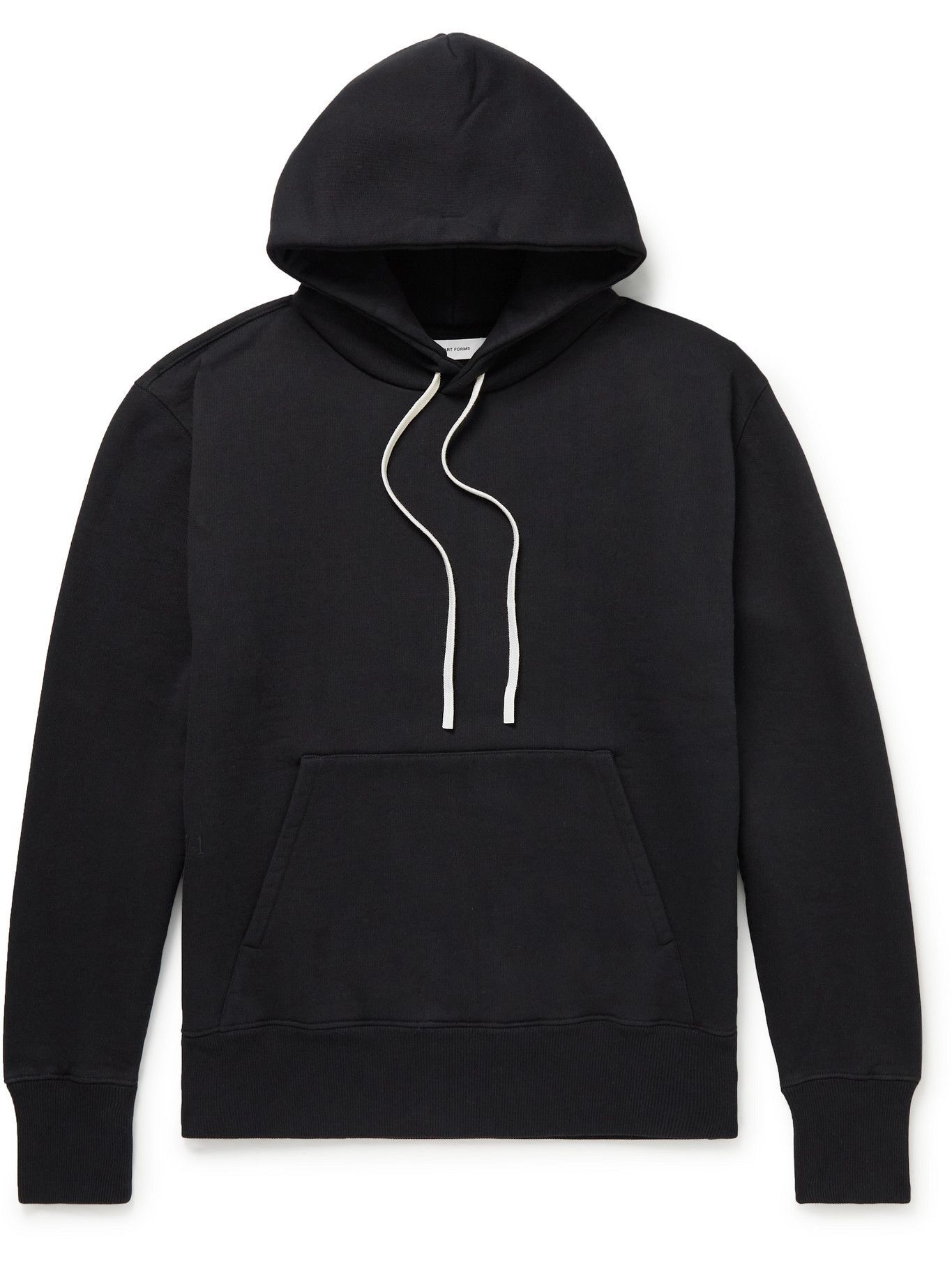 Applied Art Forms - NM2-1 Logo-Embroidered Cotton-Jersey Hoodie - Black