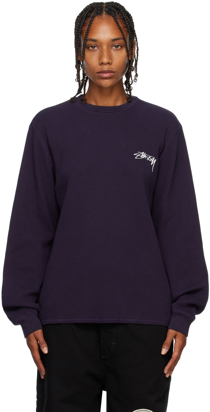Stüssy Purple Thermal Long Sleeve T-Shirt Stussy