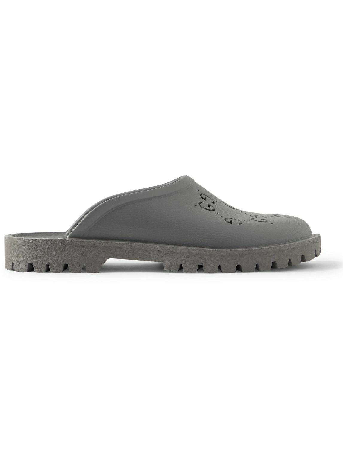 GUCCI Elea LogoPerforated Rubber Clogs Gray Gucci