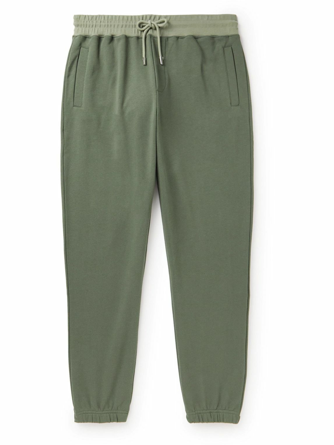 Photo: Mr P. - Tapered Cotton-Jersey Sweatpants - Green