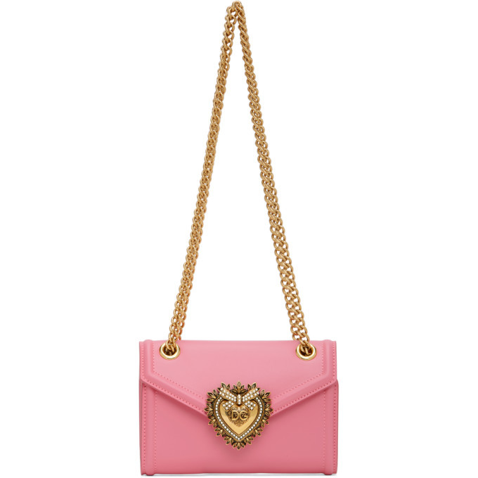 Dolce and Gabbana Pink Mini Devotion Chain Wallet Bag Dolce & Gabbana