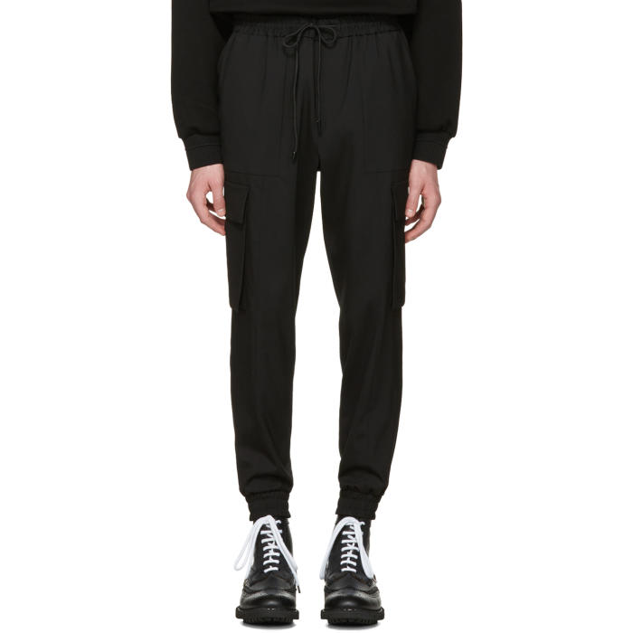 Juun.J Black Drawstring Cargo Trousers Juun.J