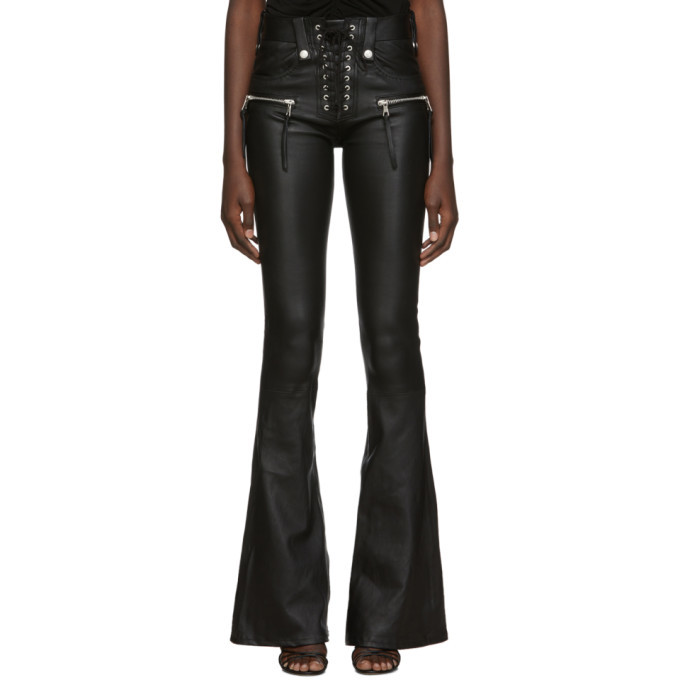 Unravel Black Leather Lace-Up Plonge 