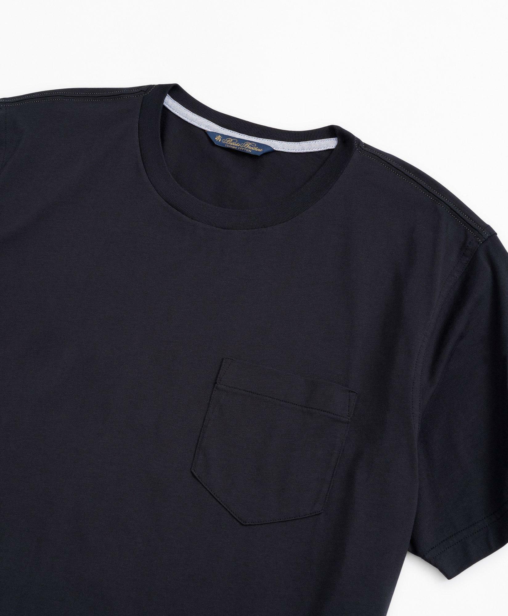 Brooks Brothers Men's Washed Supima Cotton Pocket Crewneck T-Shirt | Navy
