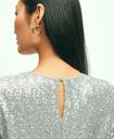 Brooks Brothers Women's Knit Sequin Top | Silver