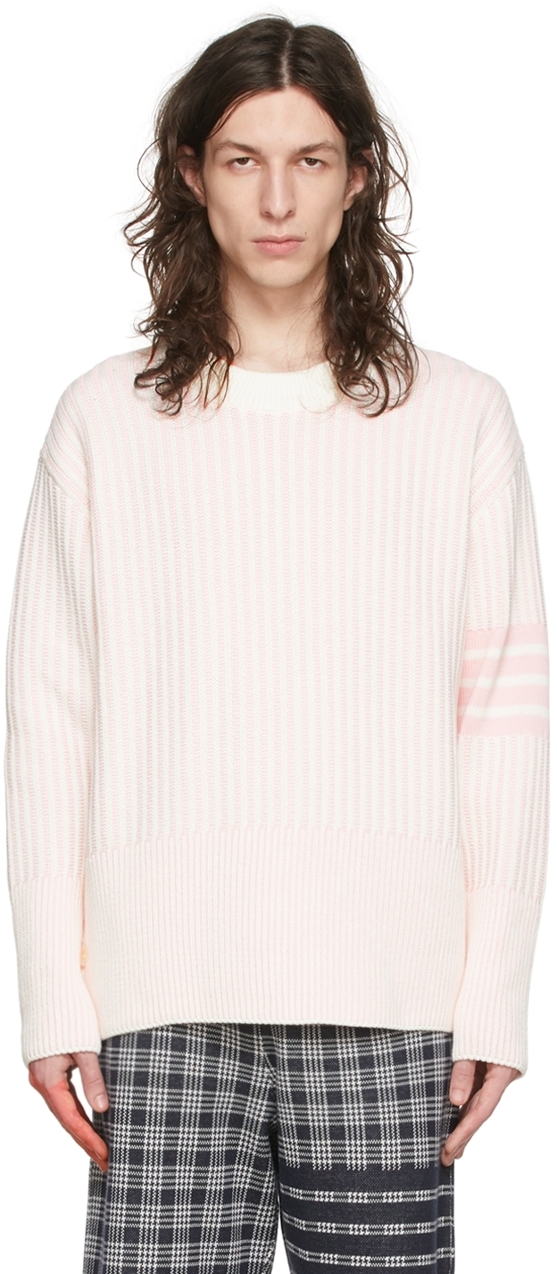 Thom Browne Pink 4-Bar Sweater Thom Browne