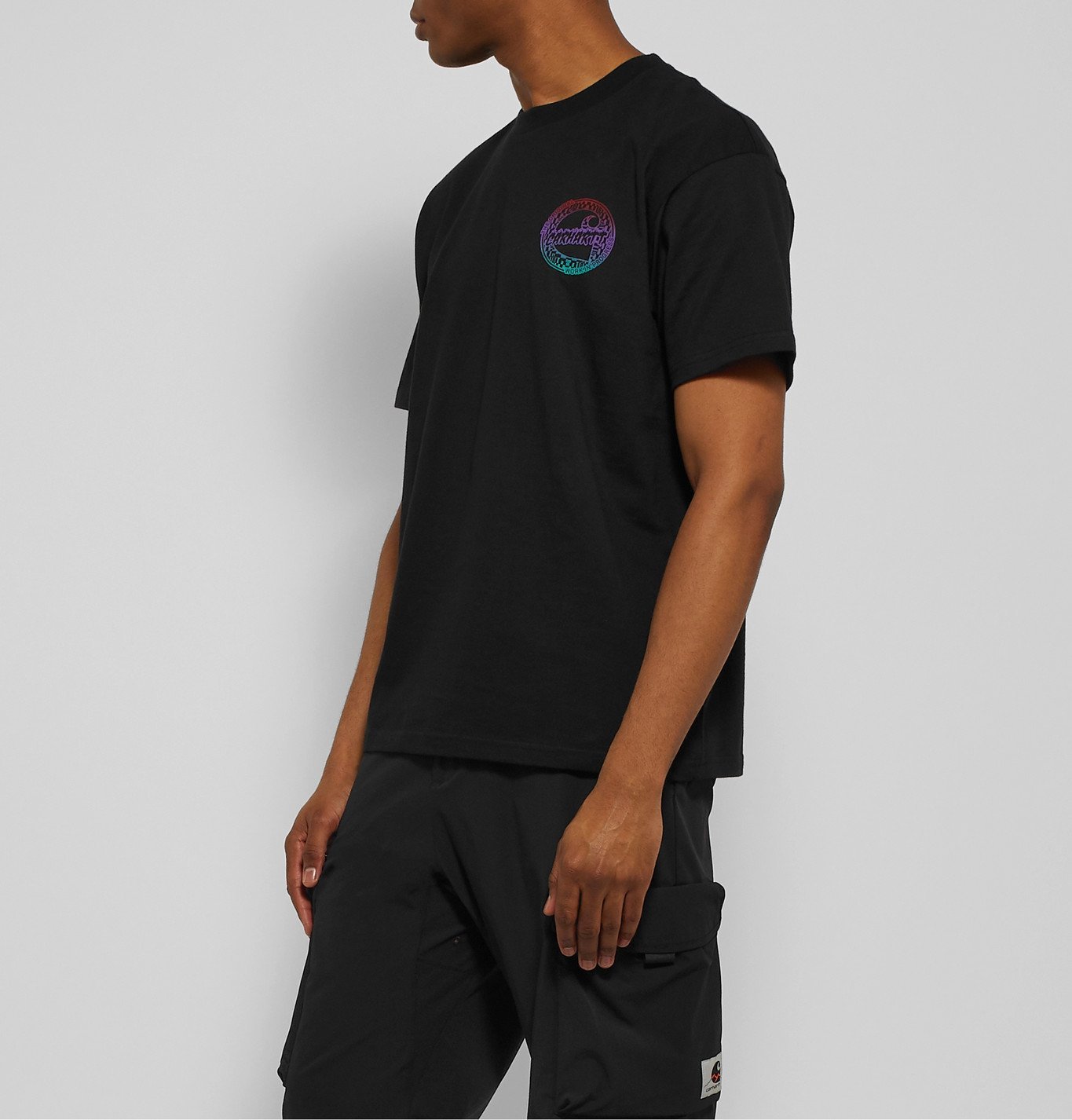 Flame Logo-Print Cotton-Jersey T-Shirt 