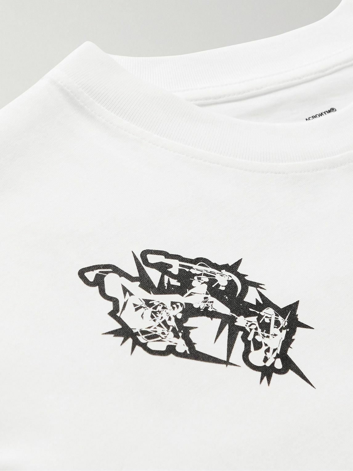 ACRONYM - Printed Layered Cotton-Jersey T-Shirt - White Acronym