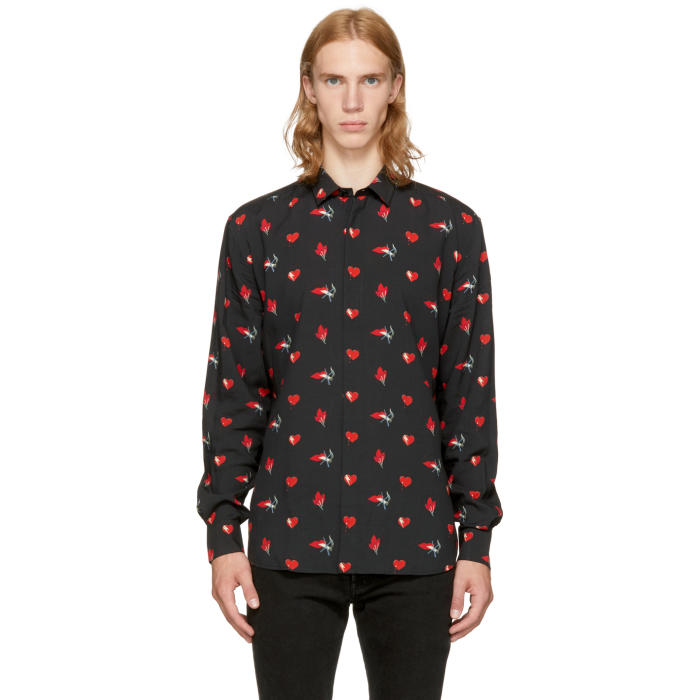 saint laurent heart shirt