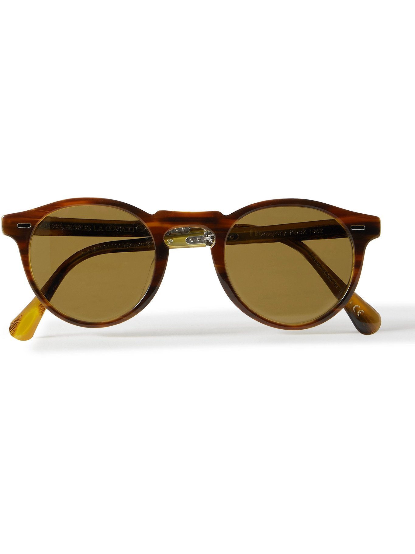 OLIVER PEOPLES - Gregory Peck Round-Frame Tortoiseshell Acetate Polarised  Folding Sunglasses - Tortoiseshell Oliver Peoples