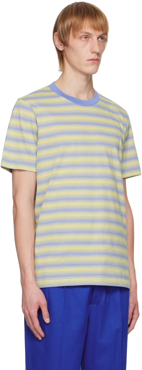 Marni ThreePack Blue & Yellow Stripe TShirts Marni