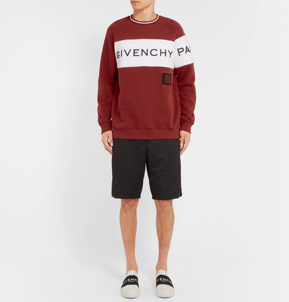 Givenchy - Logo-Embroidered Fleece-Back Cotton-Jersey Sweatshirt - Men - Red  Givenchy