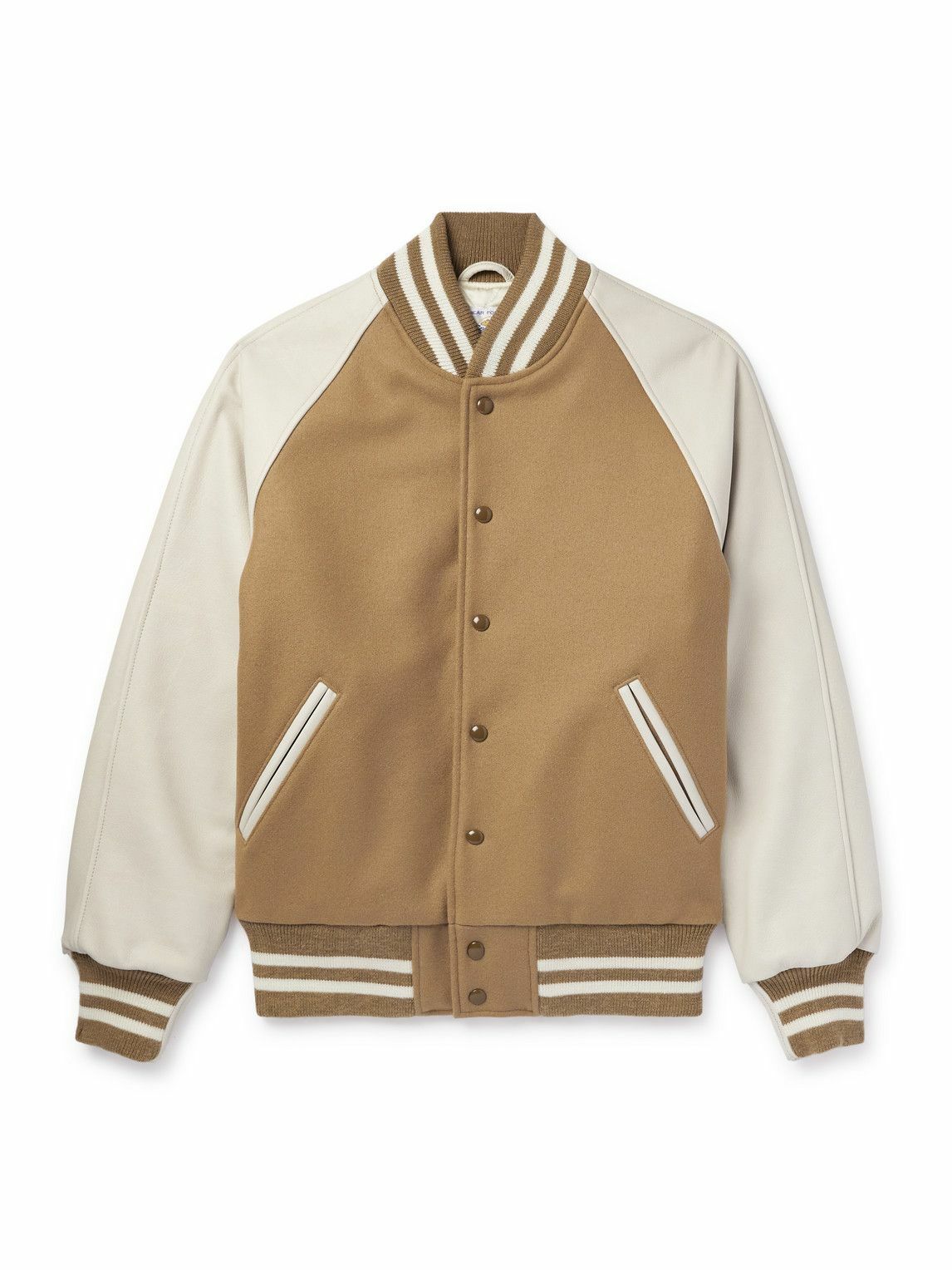 Golden Bear - The Ralston Wool-Blend and Leather Bomber Jacket ...