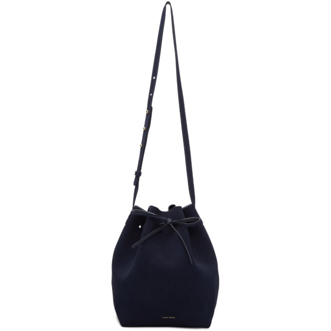 black suede bucket bag