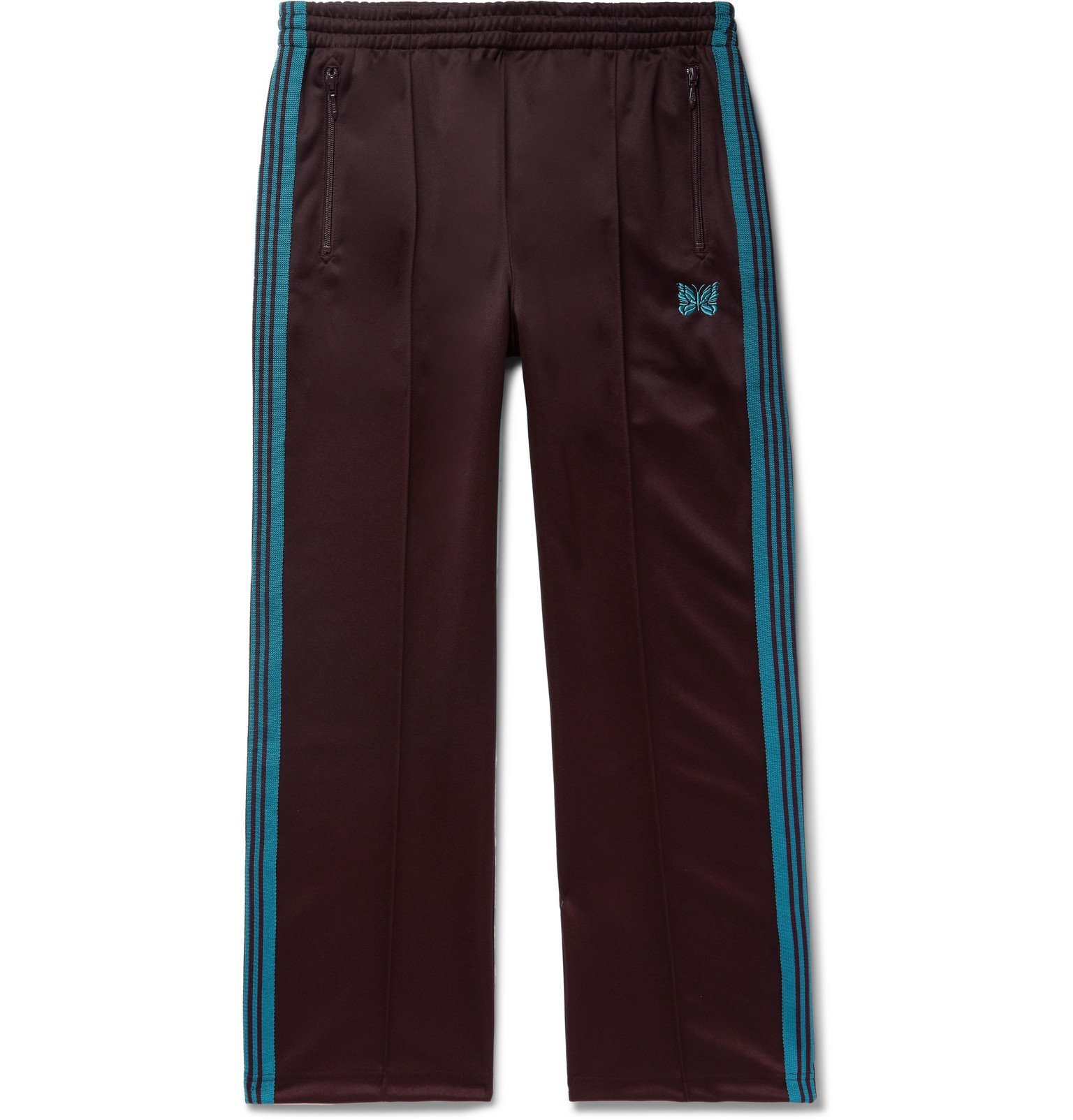 Needles - Striped Grosgrain-Trimmed Tech-Jersey Track Pants