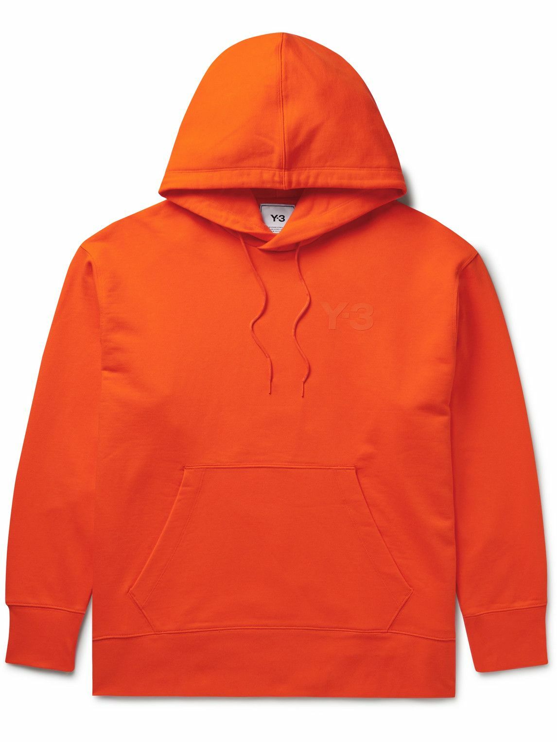 Y-3 - Logo-Print Cotton-Jersey Hoodie - Orange Y-3