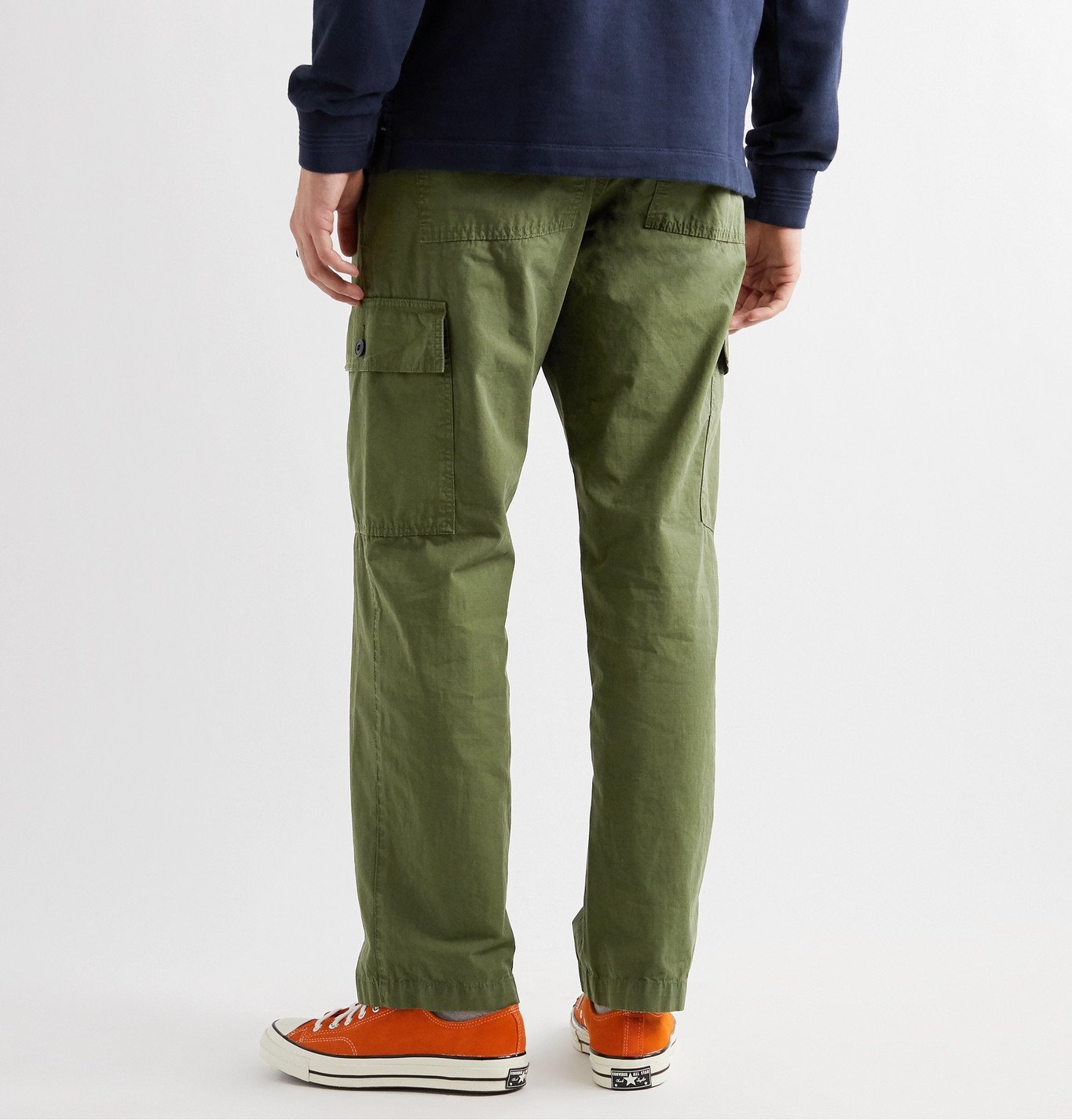Albam Deck CottonRipstop Cargo Trousers Green Albam