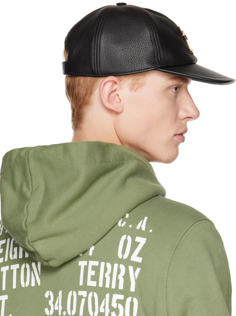 Giuseppe Zanotti Black Logo Leather Cap Giuseppe Zanotti