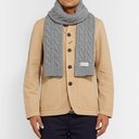 Oliver Spencer - Arbury Cable-Knit Mélange Wool Scarf - Gray