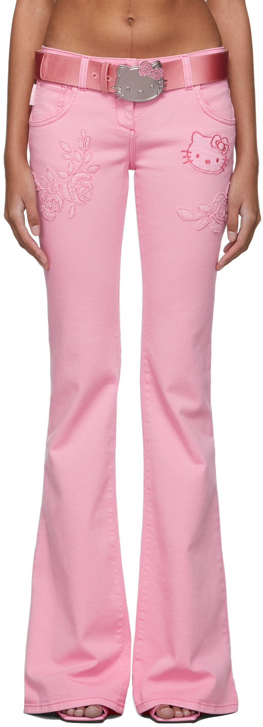 pink denim pants