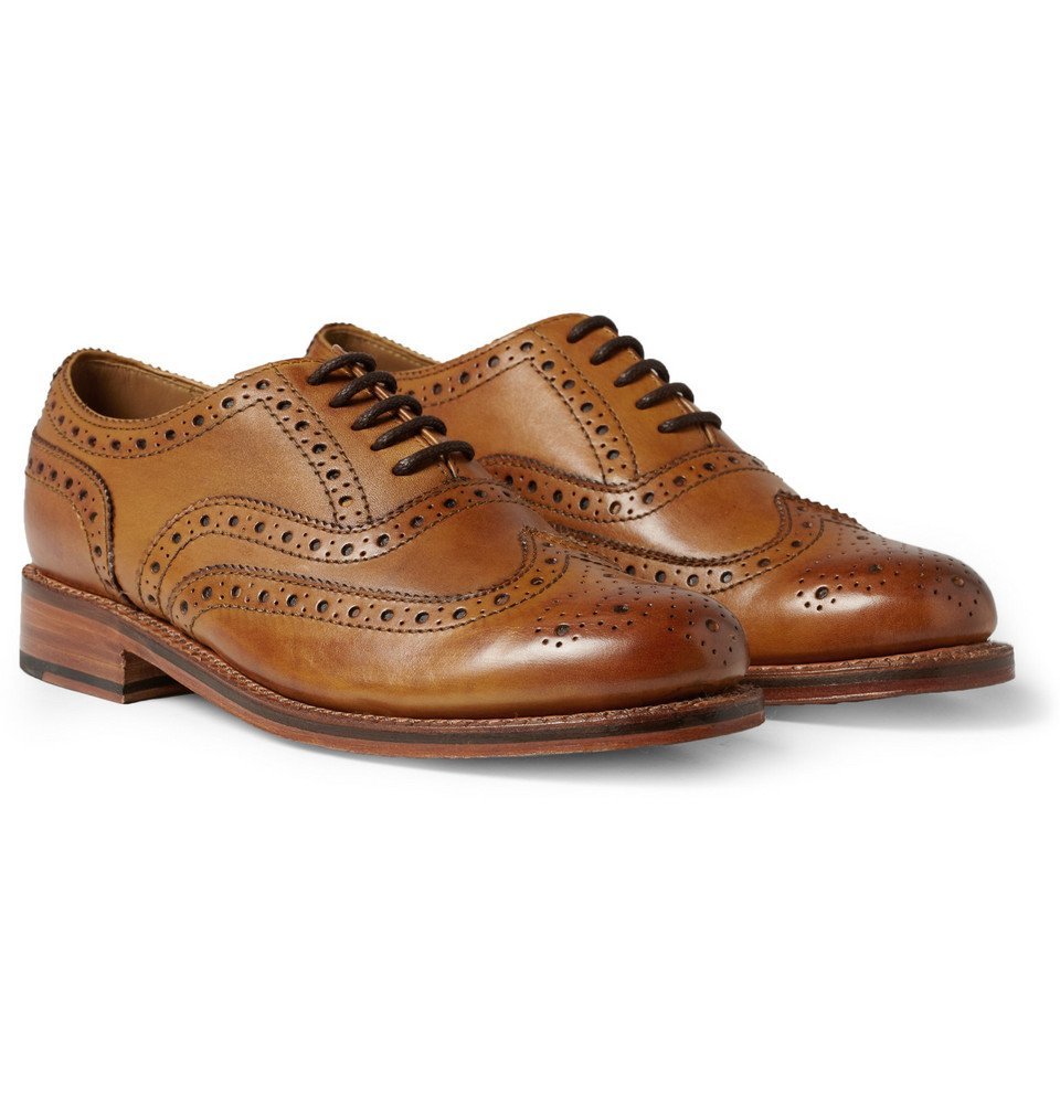 Grenson - Stanley Leather Wingtip Brogues - Men - Tan Grenson