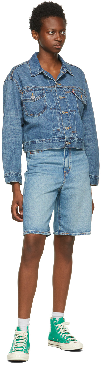 Levi's Blue High Loose Bermuda Shorts Levis