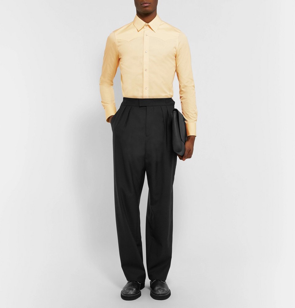 Slim-Fit Cotton-Poplin Western Shirt 
