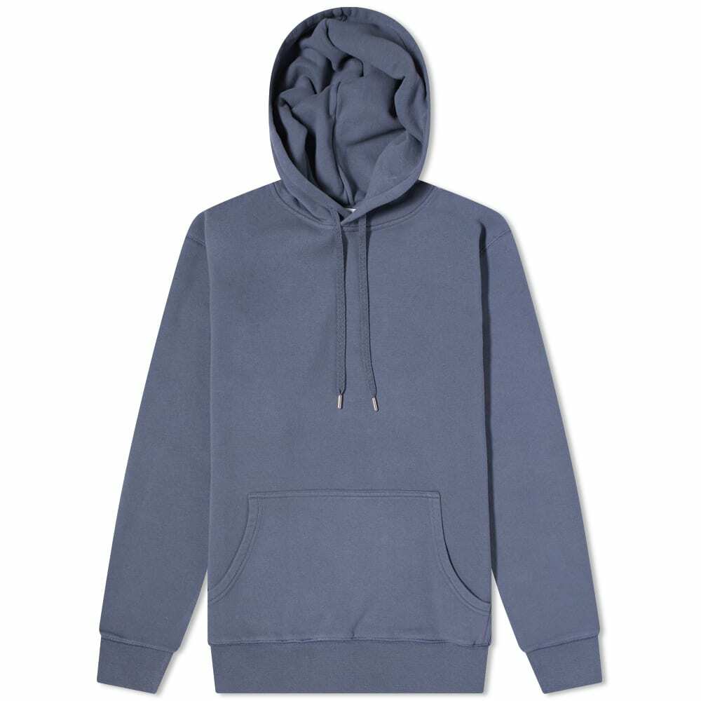 Sunspel Men's Loopback Overhead Hoody in Blue Slate Sunspel