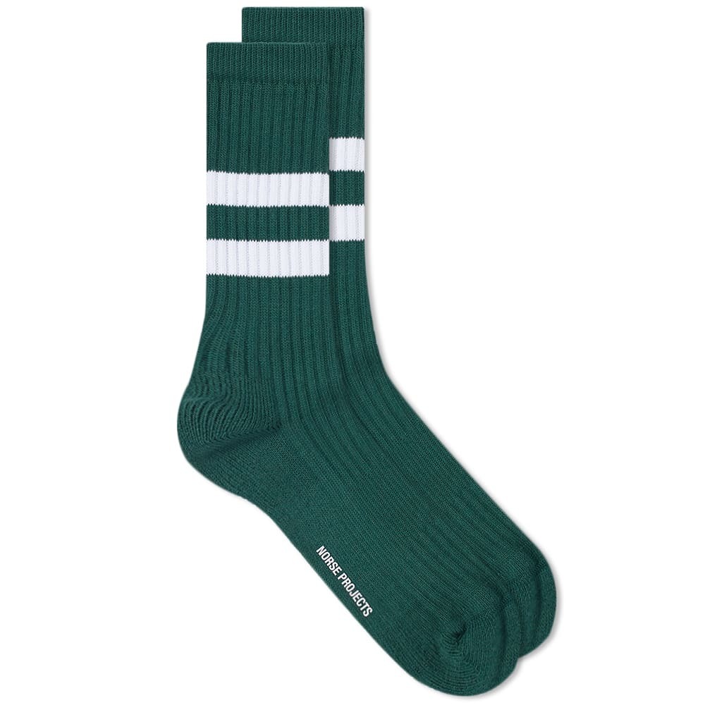 Norse Projects Men's Bjarki Cotton Sport Sock in Deep Sea Green Norse ...