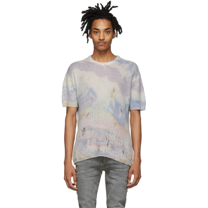 amiri tie dye cashmere cardigan