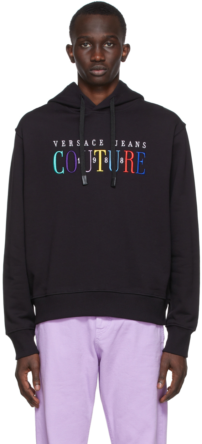 Versace Jeans Couture Black Iconic Logo Hoodie Versace