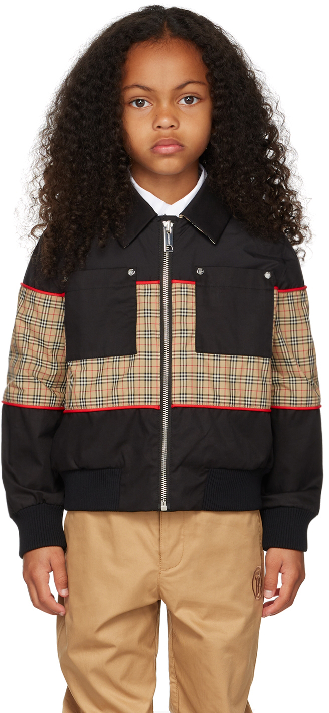 Burberry Kids Black & Beige Liam Jacket Burberry