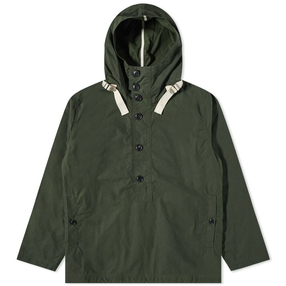 Albam Men's Waxed Overhead Smock in Green Albam