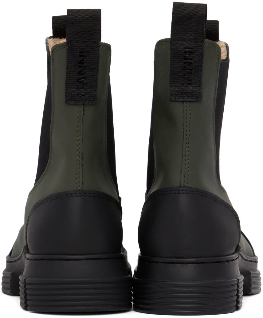 GANNI Green Recycled Rubber City Boots GANNI