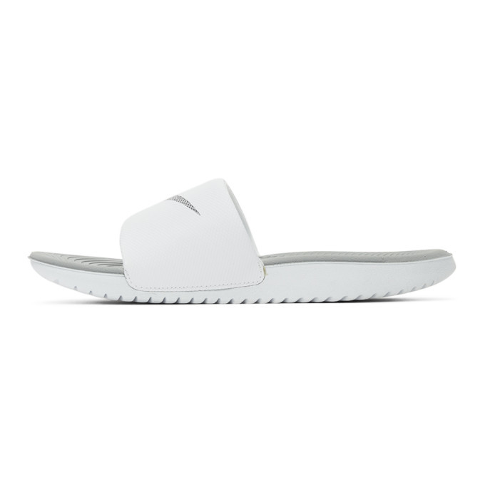 white nike kawa slides