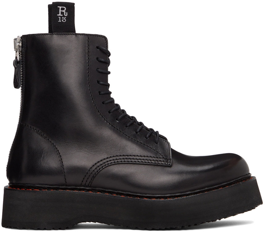 R13 Black Single Stack Boots R13